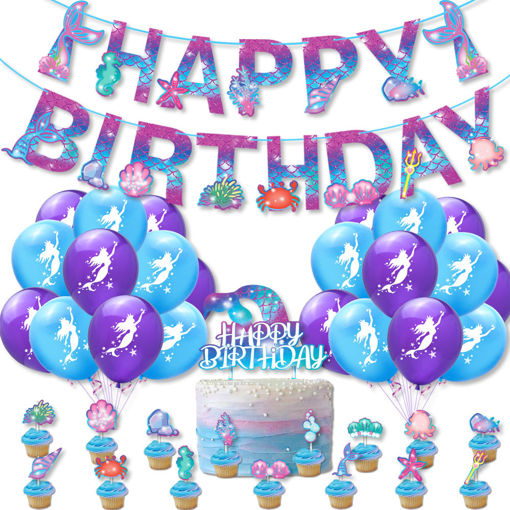 Picture of PARTY KIT MERMAID THEME DECORATION SET
